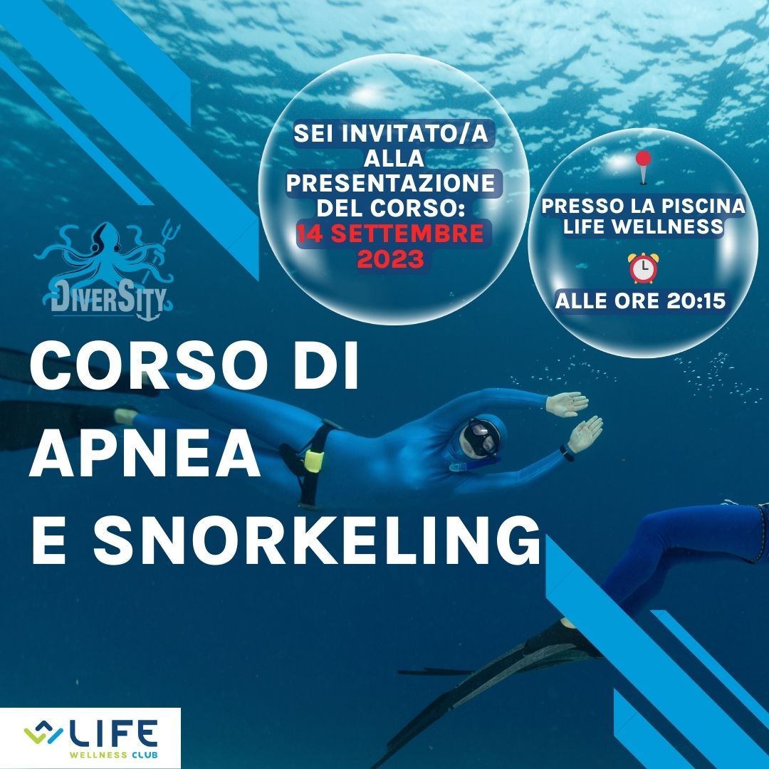 corso apnea snorkeling piscina a Varese